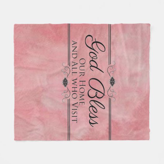 Gott segne unsere Zuhause Fleecedecke (Vorderseite (Horizontal))