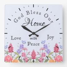 Gott segne unsere Zuhause Floral Wildblumen blau