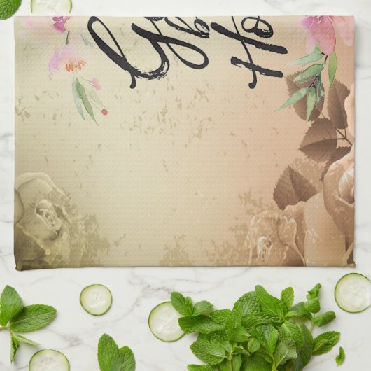 Gott segne unsere Zuhause Geschirrtuch (Gefaltet)