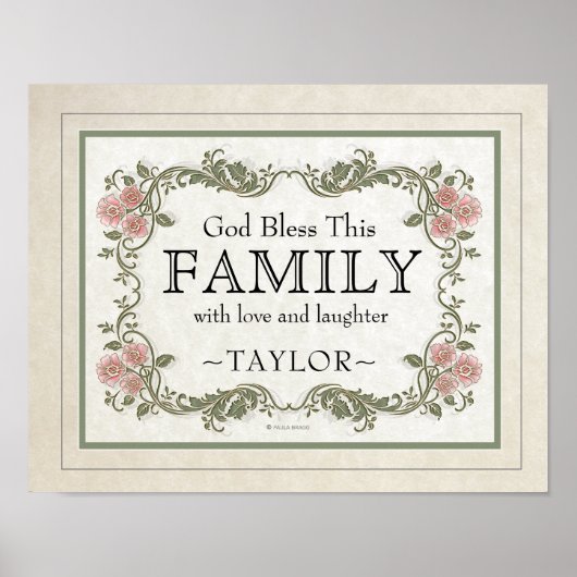 Gott segne unsere Zuhause: Personalisiert Poster (Vorne)