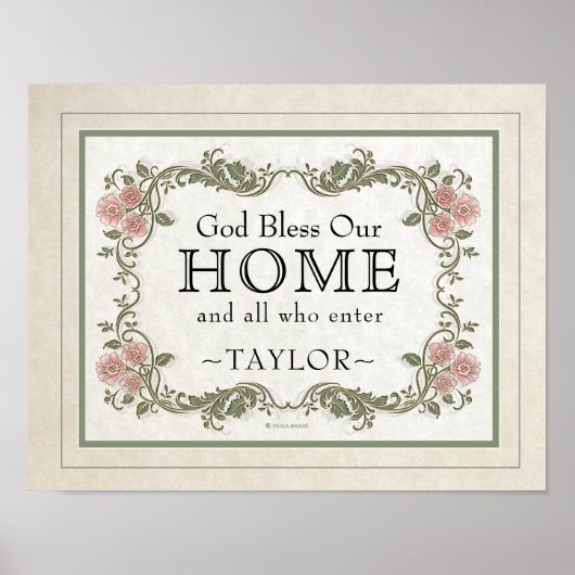 Gott segne unsere Zuhause: Personalisiert Poster (Vorne)