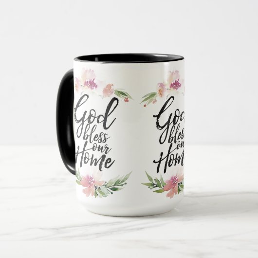 Gott segne unsere Zuhause Tasse (Vorderseite Links)