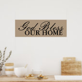 Gott segne unsere Zuhause Wall Art Deco Poster (Küche)