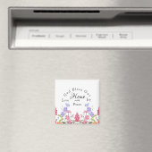 Gott segne unsere Zuhause White Floral Wildblumen Magnet (In Situ (Geschirrspüler))