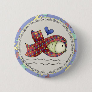 Gott segne unseren Knopf für autistische Kinder Button