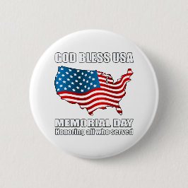 Gott segne USA Gedenktag Button