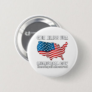 Gott segne USA Gedenktag Button
