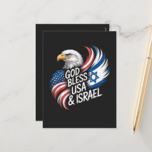 Gott segne USA Israel Feiertagspostkarte