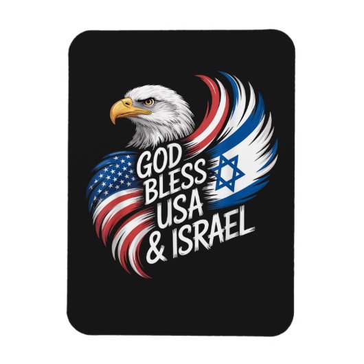 Gott segne USA Israel Magnet (Vertikal)