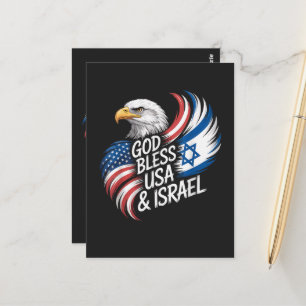 Gott segne USA Israel Postkarte