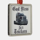 Gott segnen alle Fernlastfahrer Silbernes Ornament (Rechts)