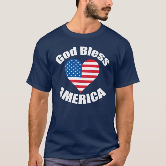 Gott segnen Amerika-Herz T-Shirt (Vorderseite)