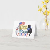 Gott segnen Amerika-Katzen-Karte Karte (Gelbe Blume)