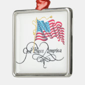 Gott segnen Amerika Ornament Aus Metall (Links)