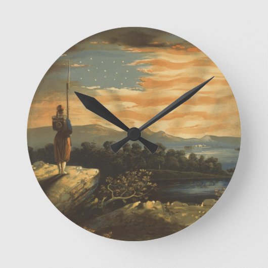 GOTT SEGNEN AMERIKA RUNDE WANDUHR (Vorderseite)