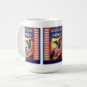 Gott segnen Amerika-Tasse Kaffeetasse (Vorderseite Links)