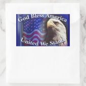 GOTT SEGNEN AMERIKA VEREINIGTE UNS STEHEN RECHTECKIGER AUFKLEBER (Tasche)