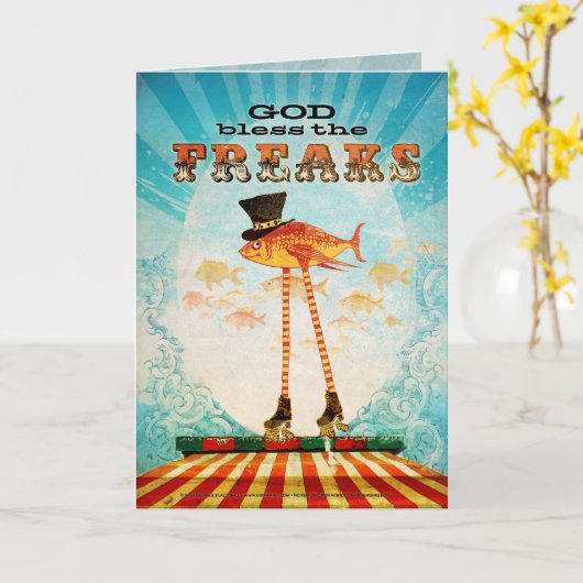 Gott segnen die Freaks (Gruß-Karte) Karte (Gelbe Blume)