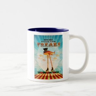 Gott segnen die Freaks Zweifarbige Tasse