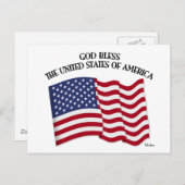 GOTT SEGNEN DIE USA-US-Flagge Postkarte (Vorne/Hinten)