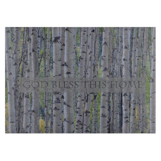 Gott segnen dieses Zuhause-Espen-Ausschnitt-Brett Schneidebrett (Vorderseite)