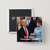 Gott segnen Präsidenten Trump Button (Vorne & Hinten)