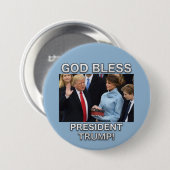 Gott segnen Präsidenten Trump Button (Vorne & Hinten)