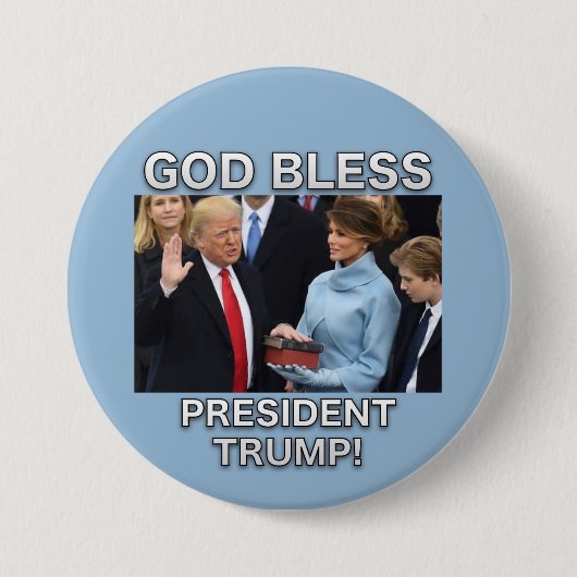 Gott segnen Präsidenten Trump Button (Vorderseite)