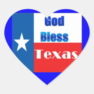Gott segnen Texas Herz-Aufkleber
