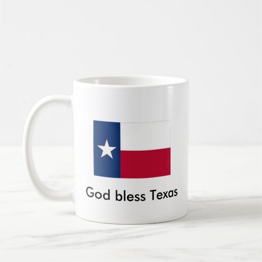 Gott segnen Texas-Kaffee-Tasse Kaffeetasse (Links)