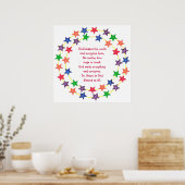 Gott segnet die Welt, buntes Sternenposter Poster (Küche)