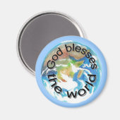 Gott segnet die Weltmagnete Magnet (Vorderseite/Rückseite)