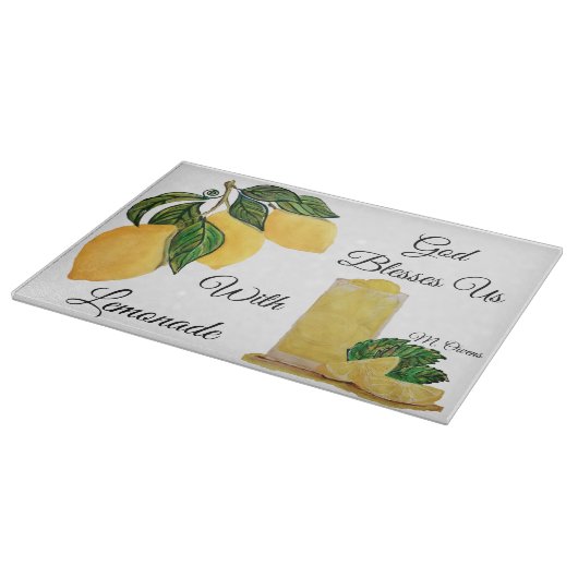 Gott segnet uns mit Lemonade Glas Cutting Board Schneidebrett (Ecke)