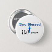 Gott segnete 100 Jahre Geburtstagsgeschenk Button (Vorne & Hinten)