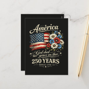 Gott segnete dich mit seiner Gnade USA 250. Jubilä Feiertagspostkarte