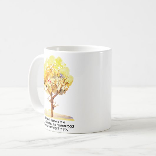 Gott segnete die zerbrochene Straße Kaffeetasse (Vorderseite Links)