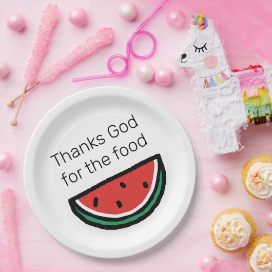 Gott sei Dank für das Nahrungs-Wassermelone-Party Pappteller (Party)