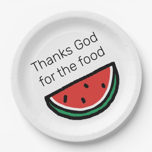 Gott sei Dank für das Nahrungs-Wassermelone-Party Pappteller (Vorderseite)