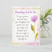 Gott sei Dank für Ihre Kartenvorlage Karte (Stehend Vorderseite)