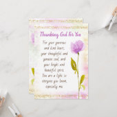Gott sei Dank für Ihre Kartenvorlage Karte (Vorderseite/Rückseite Beispiel)