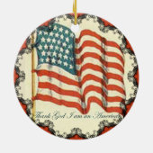 Gott sei Dank ist ein amerikanisches Flag-Ornament Keramikornament (Hinten)