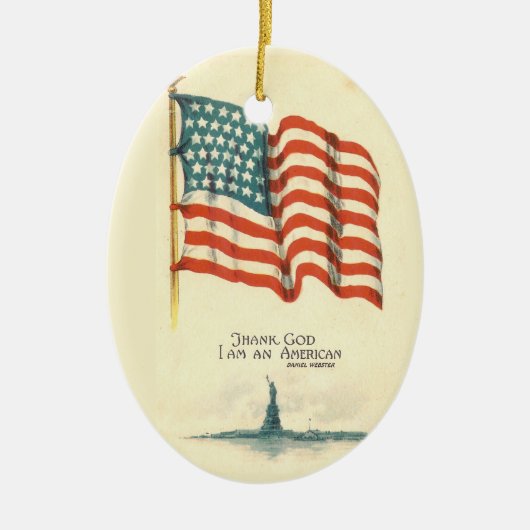 Gott sei Dank ist ein amerikanisches Flag-Ornament Keramikornament (Vorne)
