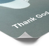 Gott sei Dank Kaffee weiß und blau Poster (Ecke)