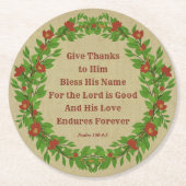 Gott sei Dank segne sein Name Lord ist gut - Runder Pappuntersetzer (Vorderseite)