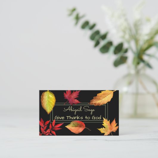Gott sei Dank, wunderschöne Herbstblätter Visitenkarte (Stehend Vorderseite)