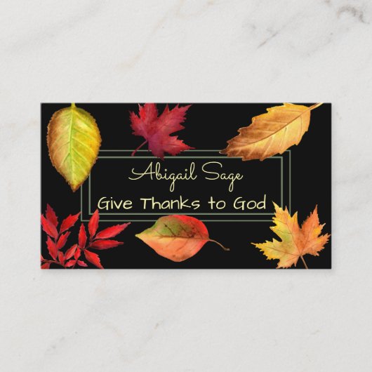 Gott sei Dank, wunderschöne Herbstblätter Visitenkarte (Vorderseite)
