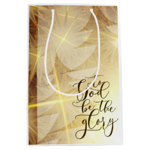 Gott sei der Glory Christmas Gold Trees Stars Mittlere Geschenktüte