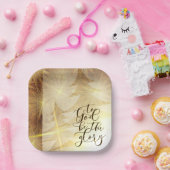 Gott sei der Glory Christmas Gold Trees Stars Pappteller (Party)