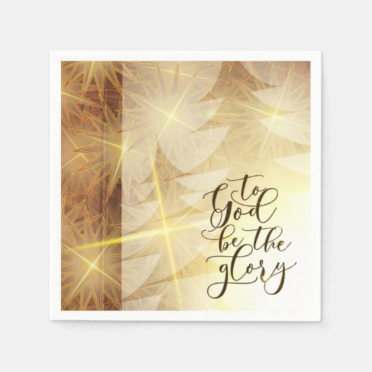 Gott sei der Glory Christmas Gold Trees Stars Serviette (Vorderseite)