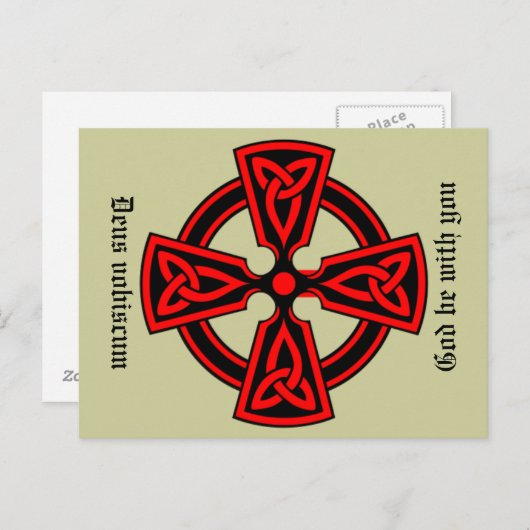 Gott sei mit dir Latein Celtic Cross Postcard Postkarte (Vorne/Hinten)